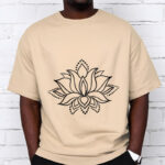 Buddha Stones Casual Simple Design Lotus Flower Pattern Cotton Tee T-Shirt - image 12