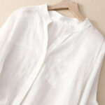 Buddha Stones Casual Plain Women's V-Neck Design Three Quarter Sleeve  Shirt - image 21