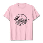 Buddha Stones Casual Simple Design Lotus Flower Moon Flowing Vines Pattern Cotton Tee T-shirt - LightPink - 2XL - image 13