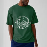 Buddha Stones Casual Simple Design Lotus Flower Moon Flowing Vines Pattern Cotton Tee T-shirt - image 12