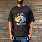 Buddha Stones Casual Colorful Lotus Flower Meditation Figure Pattern Cotton Tee T-shirt - image 3
