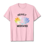 Buddha Stones Casual Colorful Lotus Flower Meditation Figure Pattern Cotton Tee T-shirt - LightPink - 2XL - image 13