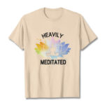 Buddha Stones Casual Colorful Lotus Flower Meditation Figure Pattern Cotton Tee T-shirt - Bisque - 2XL - image 9