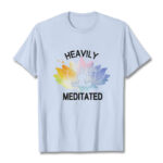 Buddha Stones Casual Colorful Lotus Flower Meditation Figure Pattern Cotton Tee T-shirt - LightCyan - 2XL - image 19