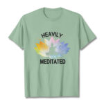 Buddha Stones Casual Colorful Lotus Flower Meditation Figure Pattern Cotton Tee T-shirt - PaleGreen - 2XL - image 15