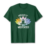 Buddha Stones Casual Colorful Lotus Flower Meditation Figure Pattern Cotton Tee T-shirt - ForestGreen - 2XL - image 11