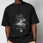 Buddha Stones Casual Lotus Flower Lotus Leaf Ripple Pattern Tee Cotton T-shirt - image 2