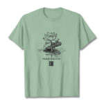 Buddha Stones Casual Lotus Flower Lotus Leaf Ripple Pattern Tee Cotton T-shirt - PaleGreen - 2XL - image 15