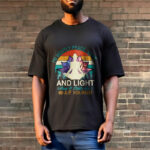 Buddha Stones Vivid Lotus Flower Meditator Sunset Pattern Tee Cotton T-shirt - image 3