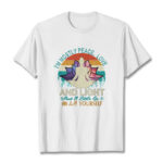 Buddha Stones Vivid Lotus Flower Meditator Sunset Pattern Tee Cotton T-shirt - White - 2XL - image 6