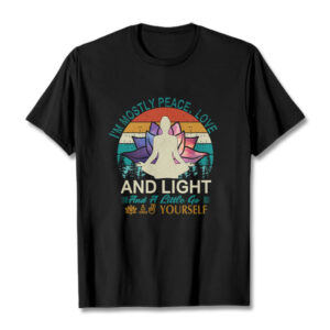 Buddha Stones Vivid Lotus Flower Meditator Sunset Pattern Tee Cotton T-shirt - Black - 2XL - image 1