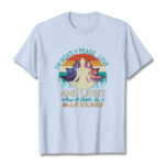 Buddha Stones Vivid Lotus Flower Meditator Sunset Pattern Tee Cotton T-shirt - LightCyan - 2XL - image 19