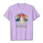 Buddha Stones Vivid Lotus Flower Meditator Sunset Pattern Tee Cotton T-shirt - Plum - 2XL - image 17