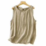 Buddha Stones Summer Pure Color Wrinkle Lace-up Sleeveless Vest Women's Waistcoat - image 12