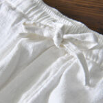 Buddha Stones Casual Solid Color Simple Design Drawstring Ramie Linen Men's Pants With Pockets - image 8