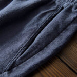 Buddha Stones Casual Solid Color Simple Design Drawstring Ramie Linen Men's Pants With Pockets - image 21