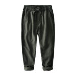 Buddha Stones Casual Solid Color Simple Design Drawstring Ramie Linen Men's Pants With Pockets - image 29