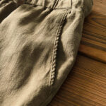 Buddha Stones Casual Solid Color Simple Design Drawstring Ramie Linen Men's Pants With Pockets - image 32