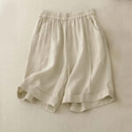 Buddha Stones Casual Solid Color Women's Cotton Shorts With Pockets - Linen - US14，UK/AU18，EU46 (4XL) - image 7