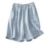 Buddha Stones Casual Solid Color Women's Cotton Shorts With Pockets - image 25