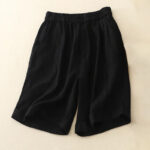 Buddha Stones Casual Solid Color Women's Cotton Shorts With Pockets - Black - US14，UK/AU18，EU46 (4XL) - image 26