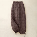 Buddha Stones Winter Drawstring Leg Opening Design Women's Cotton Pants With Pockets - Brown - US8-10，UK/AU12-14，EU40-42 (2XL) - image 10