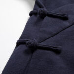 Buddha Stones Retro Chinese Frog-Buttons Design Open Front Jacket Men's Cotton Kimono - image 10
