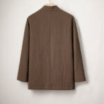 Buddha Stones Men's Plain Pleats Frog-Button Design Open Front Jacket Cotton Linen Kimono - image 2