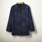 Buddha Stones Jacquard Button Men's Cotton Linen Long Sleeve Fleece-Lined Jacket Shirt - MidnightBlue - US/UK/AU46，EU56 (4XL) - image 1
