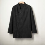 Buddha Stones Jacquard Button Men's Cotton Linen Long Sleeve Fleece-Lined Jacket Shirt - Black - US/UK/AU46，EU56 (4XL) - image 6