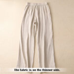 Buddha Stones Summer Casual Simple Design Linen Women's Wide Leg Pants With Zipper Pockets - image 44