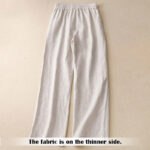 Buddha Stones Summer Casual Simple Design Linen Women's Wide Leg Pants With Zipper Pockets - image 12