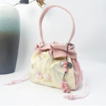 Buddha Stones Suzhou Embroidery Lotus Epiphyllum Magnolia Cotton Linen Tote Crossbody Bag Shoulder Bag Handbag Crossbody Bag BS 22