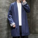 Buddha Stones Spring Vintage Open Front Men's Cotton Linen Zen Jacket Kimono - image 6