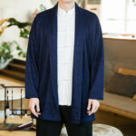 Buddha Stones Spring Pure Color Open Front Cotton Linen Men's  Jacket Kimono - image 12