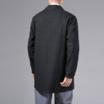 Buddha Stones Casual Plain Simple Design Open Front Cotton Linen Men's Long Sleeve Jacket Kimono - image 20