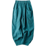 Buddha Stones Casual High Waist Design Women's Harem Cotton 7-8 Length Pants With Pockets - image 10