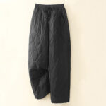 Buddha Stones Casual High Waist Drawstring Design Women's Wide Leg Cotton Pants With Pockets - Black - US8-10，UK/AU12-14，EU40-42 (2XL) - image 5