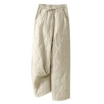 Buddha Stones Casual High Waist Drawstring Design Women's Wide Leg Cotton Pants With Pockets - image 15
