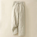 Buddha Stones Casual High Waist Drawstring Design Women's Wide Leg Cotton Pants With Pockets - Beige - US8-10，UK/AU12-14，EU40-42 (2XL) - image 8