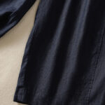 Buddha Stones Commute Plain Design Drawstring Cotton Linen Women's Wide Leg Pants With Pockets - image 19
