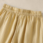 Buddha Stones Commute Plain Design Drawstring Cotton Linen Women's Wide Leg Pants With Pockets - image 12