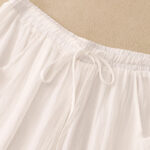 Buddha Stones Spring Pure Color Drawstring Double Layer Cotton Women's Wide Leg Pants With Pockets - image 9