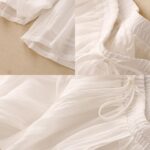 Buddha Stones Spring Pure Color Drawstring Double Layer Cotton Women's Wide Leg Pants With Pockets - image 10