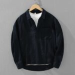 Buddha Stones Solid Color Loose Long Sleeve Half Button Shirt Linen Men Clothing - DarkBlue - US/UK/AU42，EU52 (3XL) - image 9