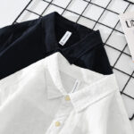 Buddha Stones Solid Color Loose Long Sleeve Half Button Shirt Linen Men Clothing - image 16