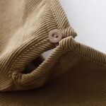 Buddha Stones Casual DarkKhaki Cotton Linen Corduroy Puff Long Sleeve Midi Dress - image 5