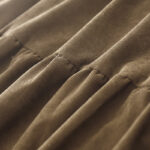 Buddha Stones Button Design Cotton Corduroy Peter Pan Collar Long Sleeve Midi Dress With Pockets - image 7