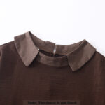 Buddha Stones Spring Plain Lapel Long Sleeve Cotton Linen Midi Dress With Pockets - image 2