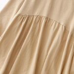 Buddha Stones Spring Plain Lapel Long Sleeve Cotton Linen Midi Dress With Pockets - image 14